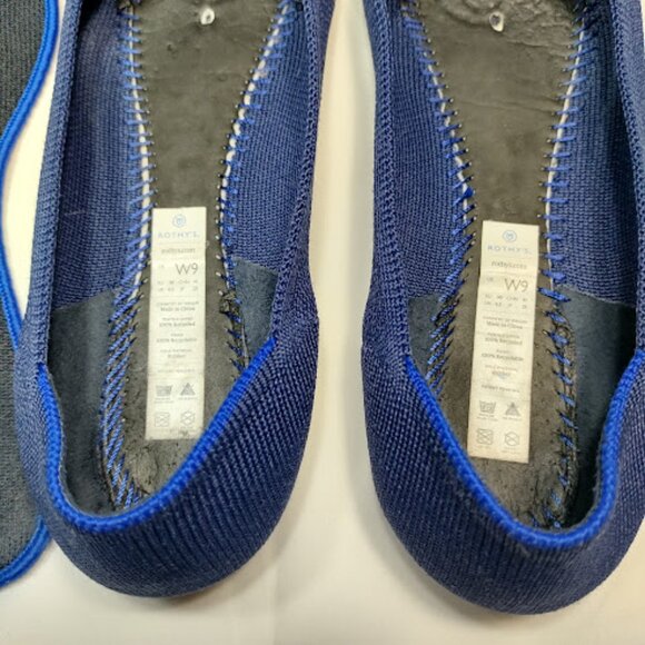 ROTHYS The Point Maritime Navy Machine Washable Woven Sustainable Ballet Flats 9 - Picture 8 of 8